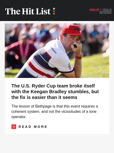 golfdigest newsletter: How the U.S. regroups from Bethpage mistakes