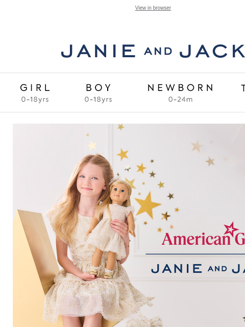 janieandjack newsletter: Made to sparkle: American Girl x Janie and Jack