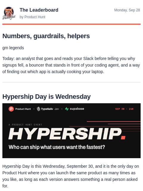 producthunt newsletter: Sixty apps, a thousand processes