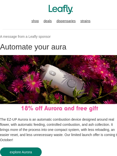 leafly newsletter: Aurora launches soon 👀