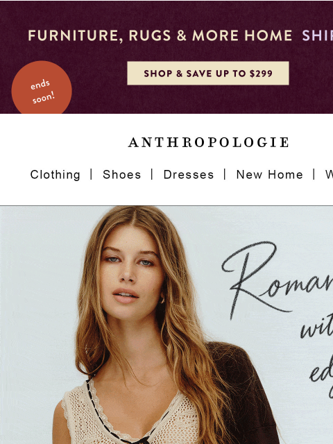 anthropologie newsletter: Romantic new arrivals (with an edge)
