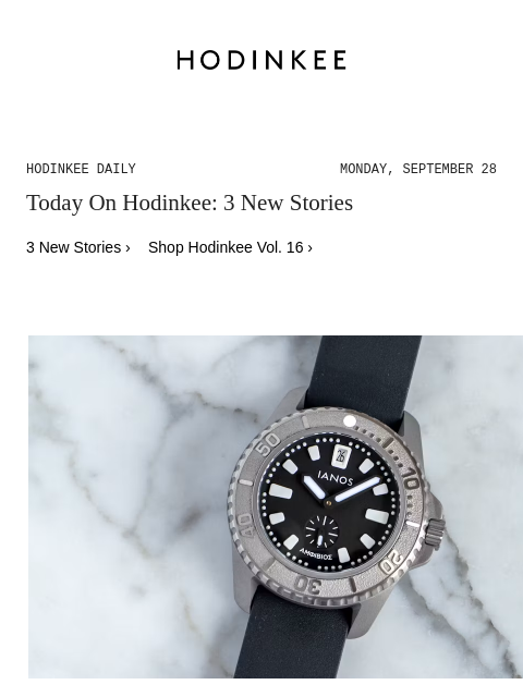 hodinkee newsletter: Hodinkee Daily | 09/28/2026