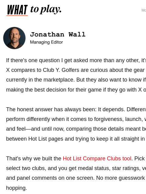 golfdigest newsletter: The club comparison you’ve been missing