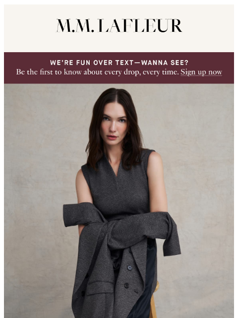 mmlafleur newsletter: Knit Suiting is Back.
