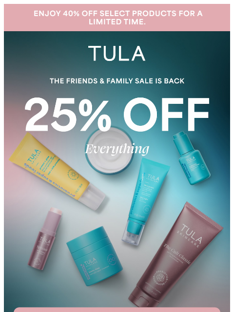 tula newsletter: Final hours for 25% off sitewide!