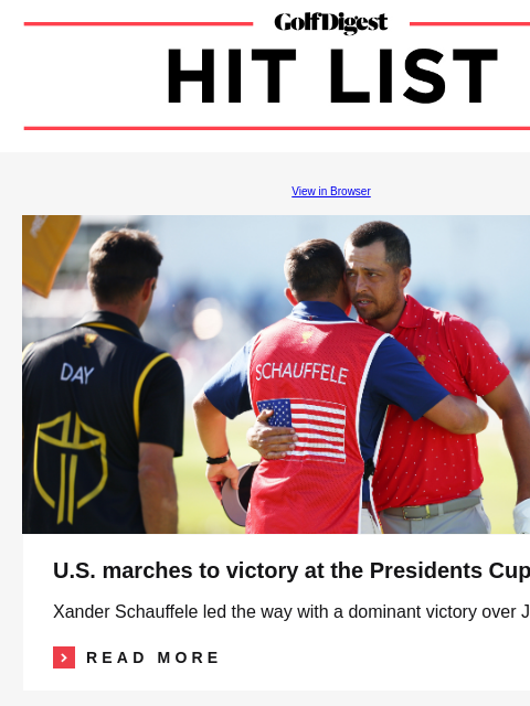 Tom Kim broke an unwritten rule GolfDigest View in Browser Presidents Cup US marches to victory at the Presidents Cup Xander Schauffele led the way with a dominant victory over Jason Day.