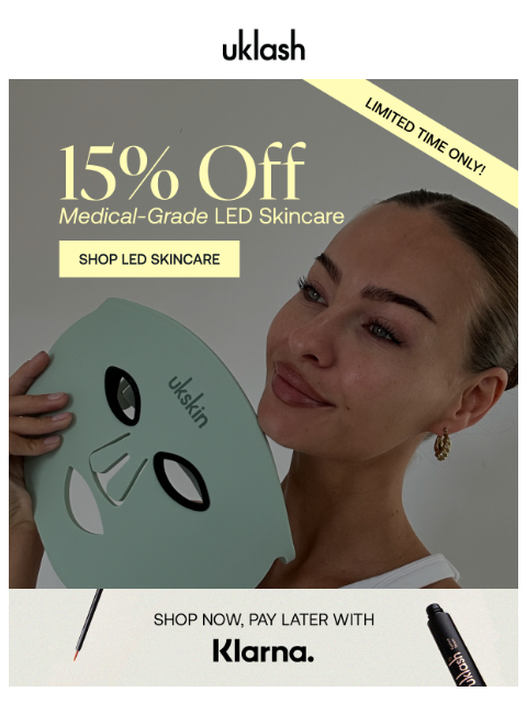 uklash newsletter: 💡 15% OFF our LED Face Mask (a rare Treat!)