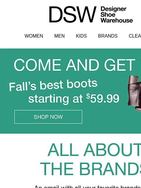 dsw newsletter: Get your bag ready. Major deals are coming...