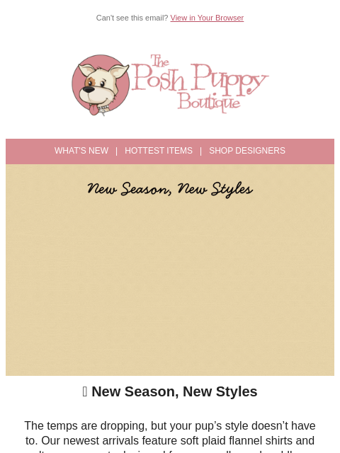 poshpuppyboutique newsletter: Cozy Up: New Flannels & Winter Coats for Your Pup ...
