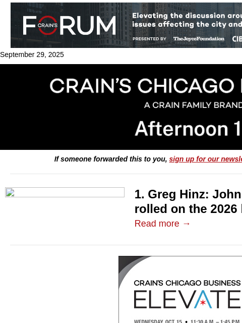 crainalerts newsletter: Budget battle a test of Johnson's leadership