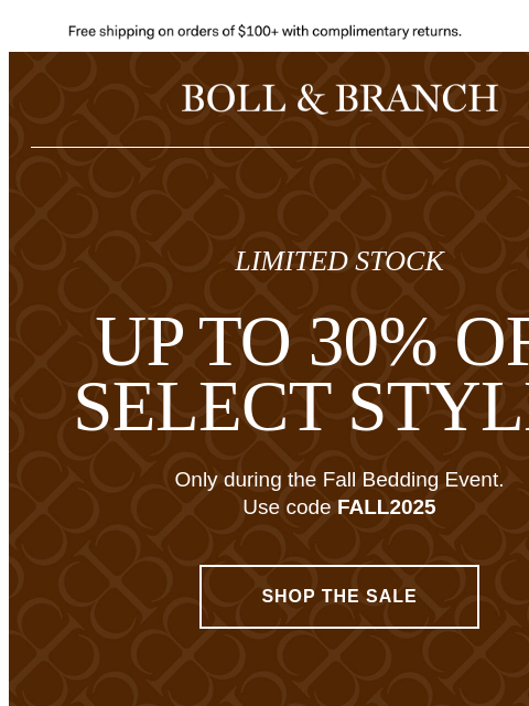 bollandbranch newsletter: 😍 Sale on sale: up to 30% off select styles