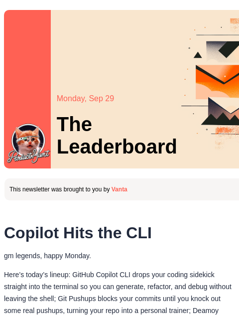 producthunt newsletter: 😸 Github is coming for your CLI