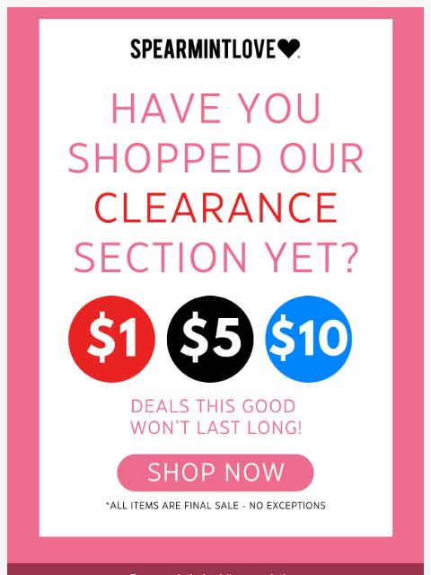 spearmintlove newsletter: Your Clearance Finds Are Waiting 🛒