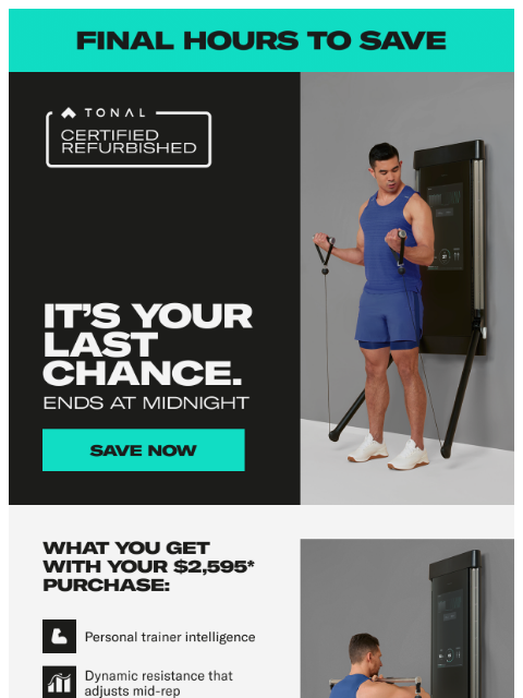 tonal newsletter: Last Day: Save $1,700 on Certified Refurbished Ton...