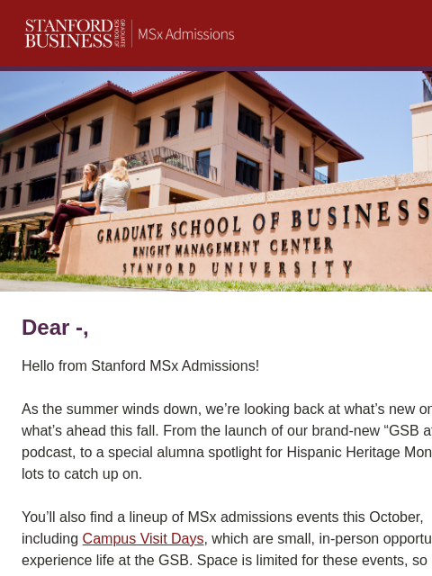 stanford newsletter: Around the GSB | September 2025