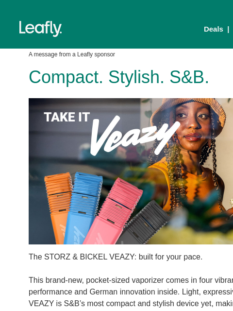 leafly newsletter: Meet S&B’s new VEAZY ✨