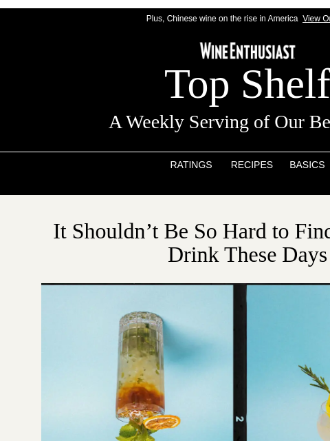 wineenthusiast newsletter: The Agony of Finding a Good NA Drink