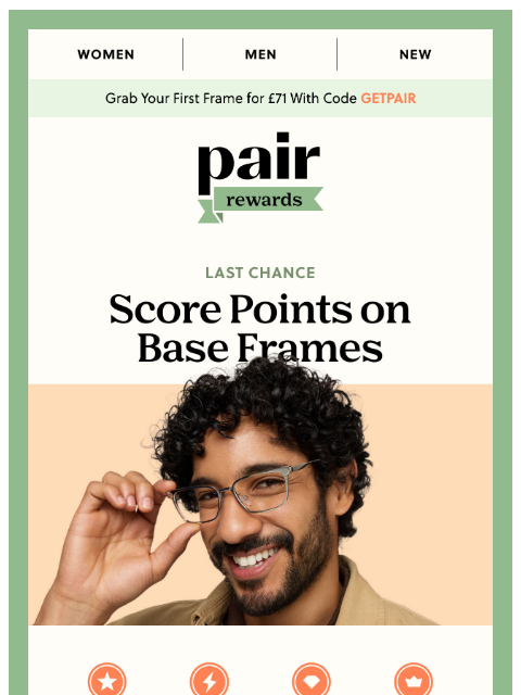paireyewear newsletter: FINAL CALL: Points on Base Frames