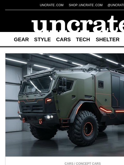 uncrate newsletter: Motomuzi Off-Road Camper Van Concept & more