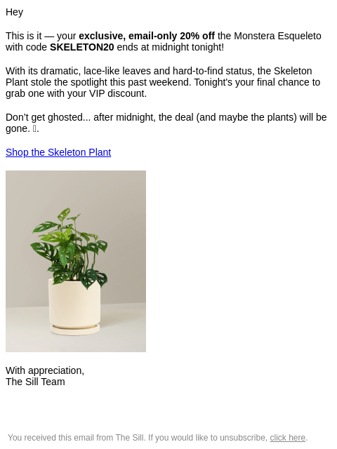 thesill newsletter: Your discount expires at midnight ‼️