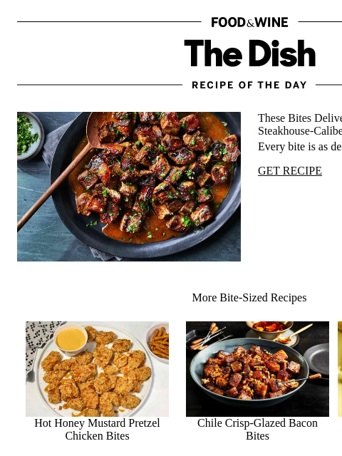 foodandwine newsletter: Garlic-Butter Steak Bites