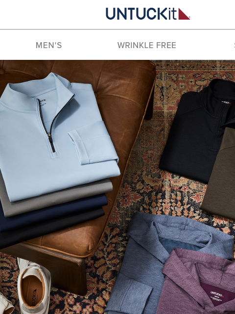 untuckit newsletter: Layers We Love—Fall Is Here! ☕️🥮