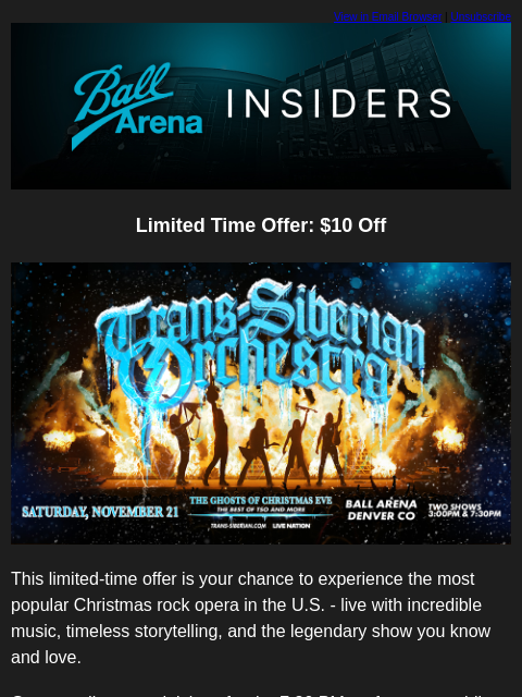 kroenkeentertainment newsletter: Presale: Hilary Duff + $10 Off on TSO!