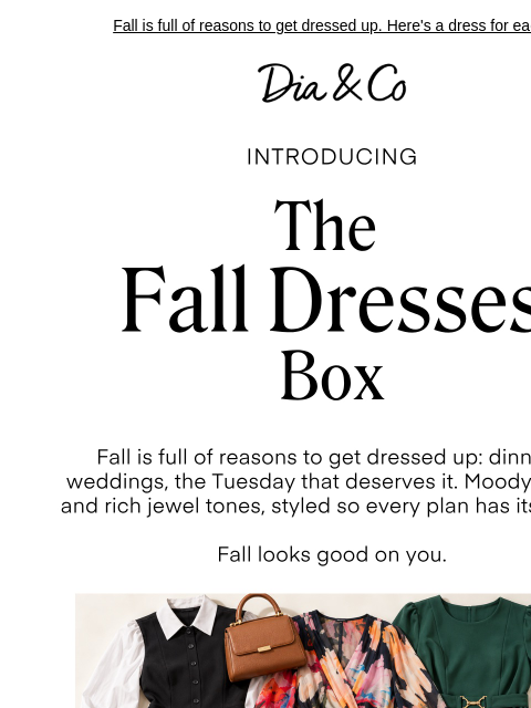 dia newsletter: Dressing up for fall is back on the table