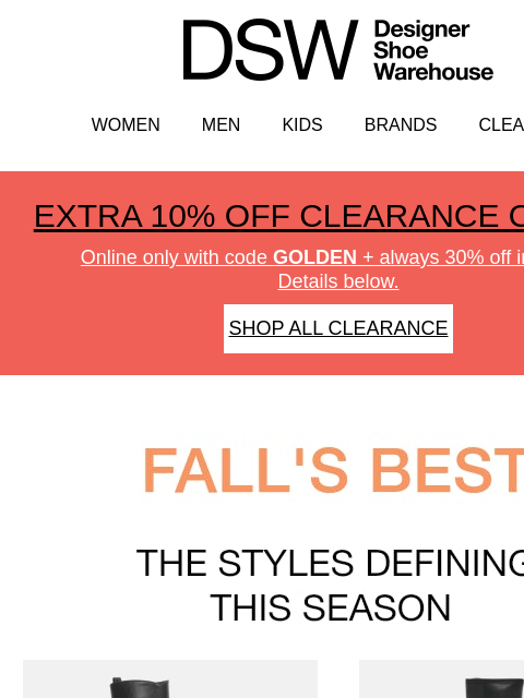 dsw newsletter: 📣 CLEARANCE is on SAAAAAALE