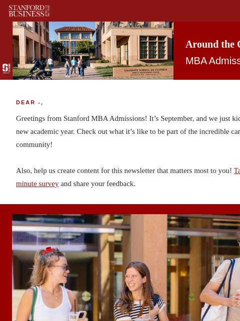 stanford newsletter: Around the GSB | September 2026