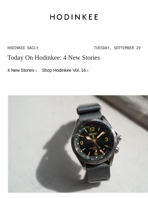 hodinkee newsletter: Hodinkee Daily | 09/29/2026