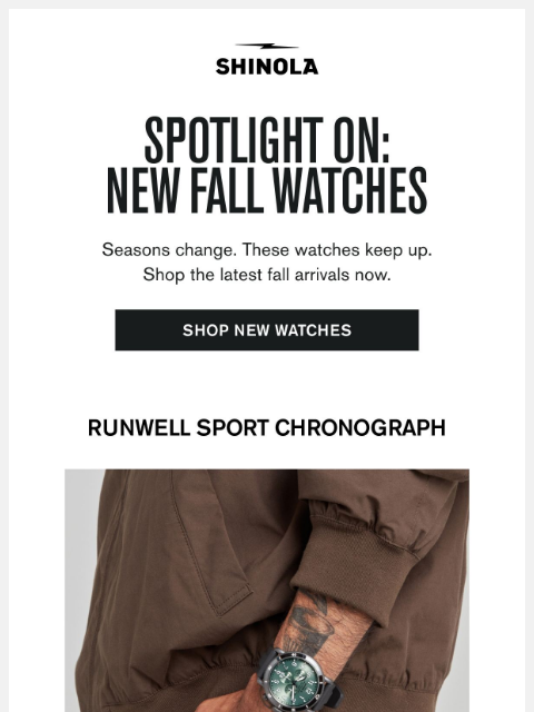 shinola newsletter: Newest Watches for Fall