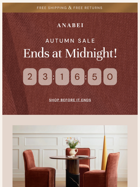 anabei newsletter: Don’t sleep on these savings 🤎