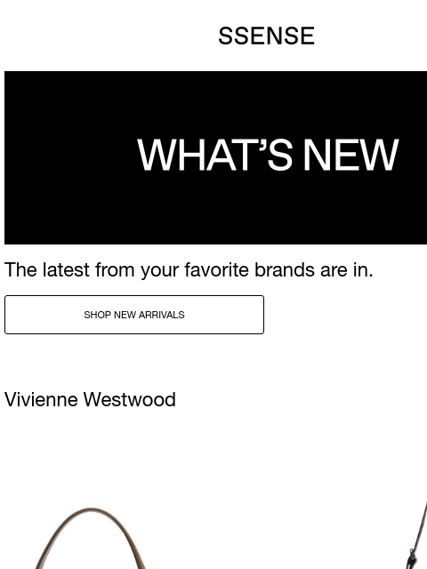 ssense newsletter: New Arrivals from Vivienne Westwood, Marine Serre,...