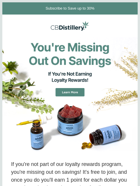 thecbdistillery newsletter: You're Missing Out On Savings