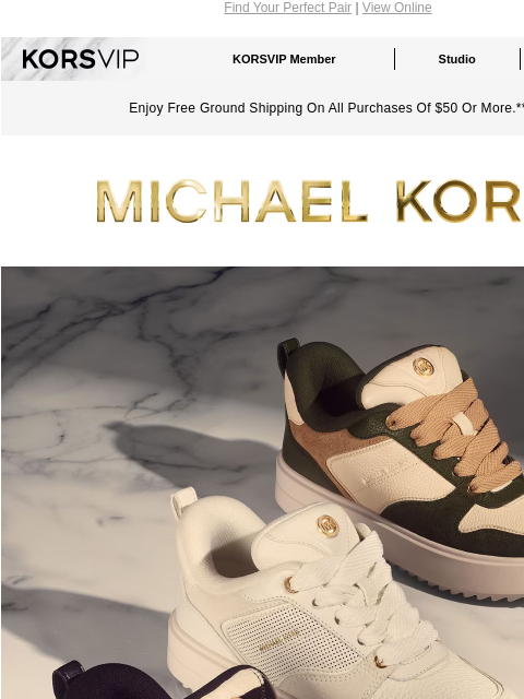 Find Your Perfect Pair | View Online KORSVIP KORSVIP Member Studio Points: 100 Enjoy Free Ground Shipping On All Purchases Of $50 Or More.** MICHAEL KORS SHOES WISELY Seeking sneakers? The Rumi is a