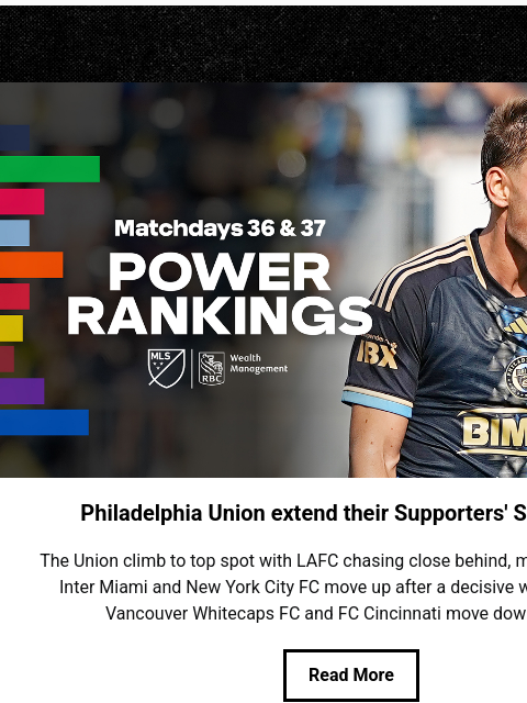 mlssoccer newsletter: Philadelphia Union and LAFC climb the Power Rankin...