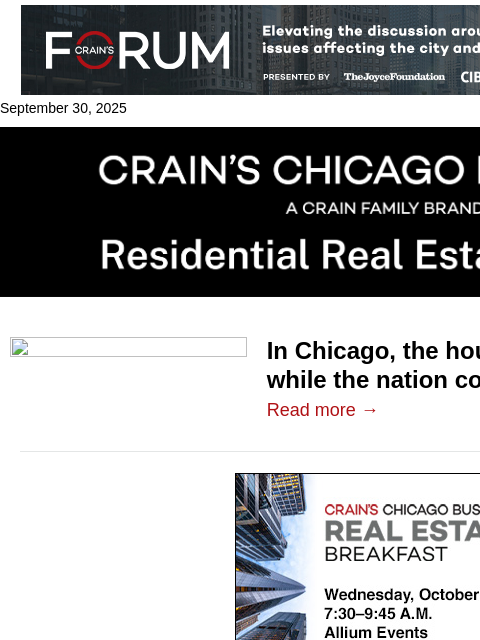 crainalerts newsletter: Home prices soar in Chicago
