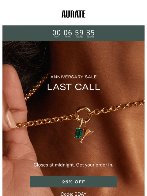 auratenewyork newsletter: LAST 6 HOURS