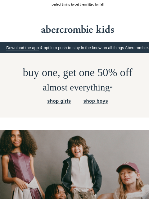 abercrombie newsletter: BOGO 50% OFF starts now!