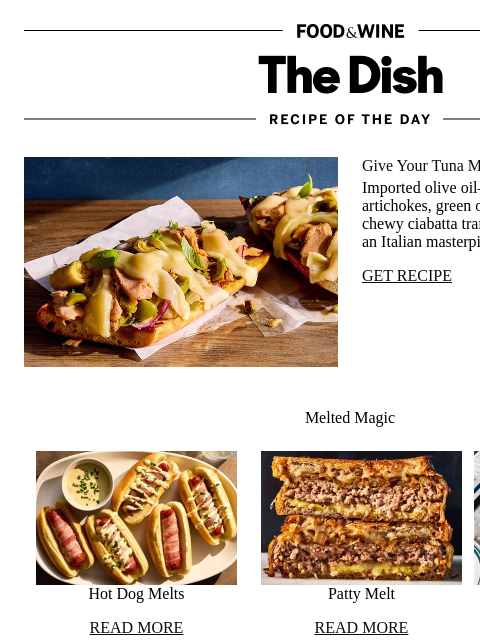 foodandwine newsletter: Italian Tuna Melts