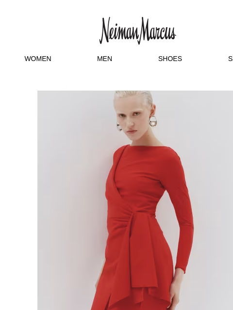 neimanmarcus newsletter: Chiara Boni La Petite Robe’s red-hot dress