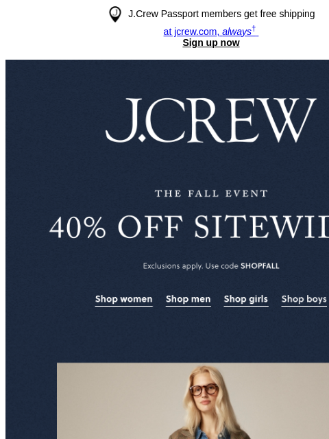 jcrew newsletter: Our big fall sale is here!
