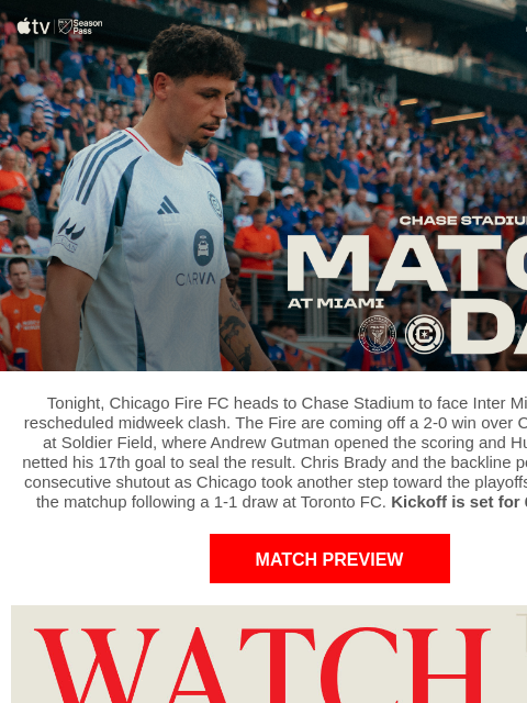 chicagofirefc newsletter: TONIGHT: Chicago Fire vs Inter Miami