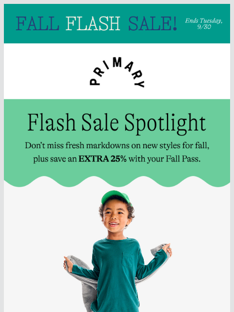 primary newsletter: ⚡FLASH SALE⚡ 20% off new FALL styles ends tomorrow
