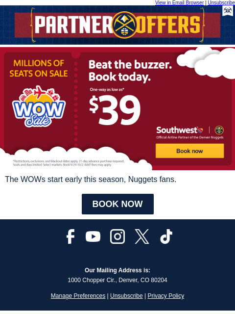 thedenvernuggets newsletter: W🏀W! Fares as low as $39?
