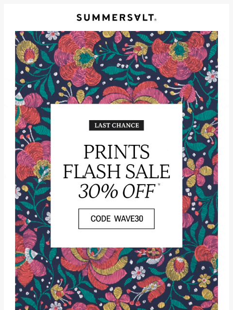 summersalt newsletter: Ending! 30% Off Print Swim