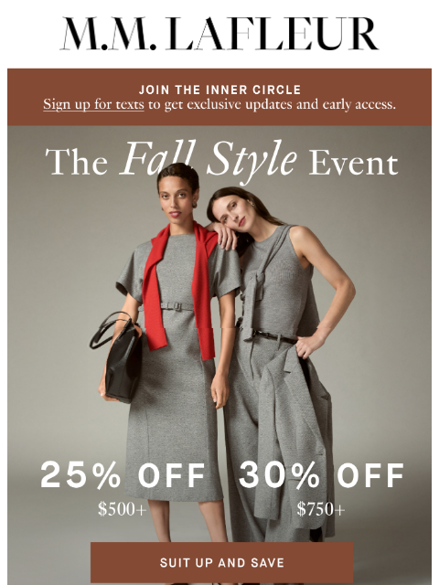 mmlafleur newsletter: UP TO 30% OFF: The Workwear Edit