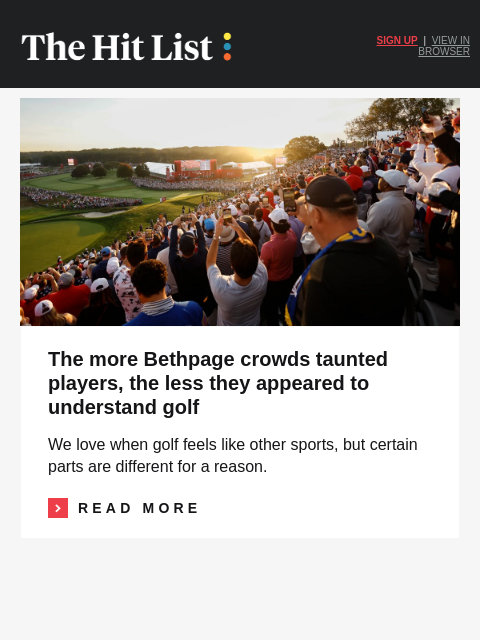 golfdigest newsletter: What went wrong with Bethpage fans