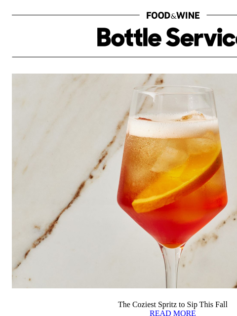 foodandwine newsletter: The Coziest Spritz to Sip This Fall